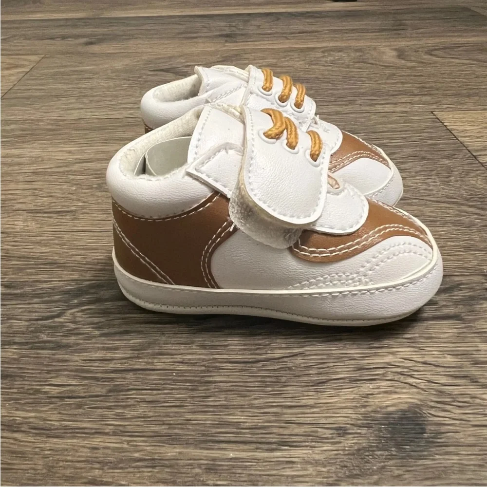 9 PAIR — Baby Shoes Brown Baby Shower Centerpiece Decor Pregnancy Announcement